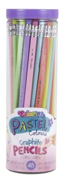 Zestaw 48 pastelowych ołówków HB w tubie Colorino