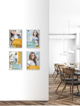 RAMKA ZATRZASKOWA A4 NA PLAKAT INFORMACYJNA x 6