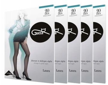 Rajstopy Gładkie Gatta Laura 20den 5x czarny r.3