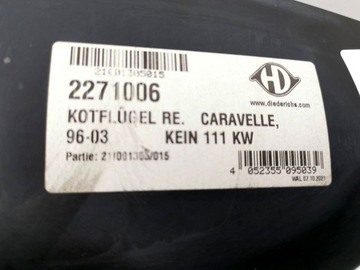 BLATNÍK PRAVÝ PŘEDNÍ VW T4 CARAVELLA 96-03 2271006