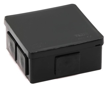 Natynkowa puszka elektryczna czarna typu klik IP55