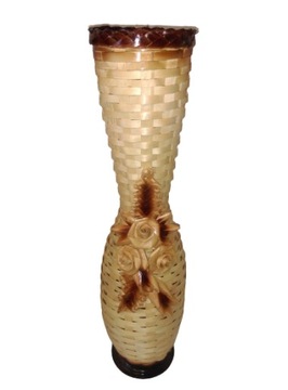 Плетеная ваза, флакон, украшение, очень красиво оформлено