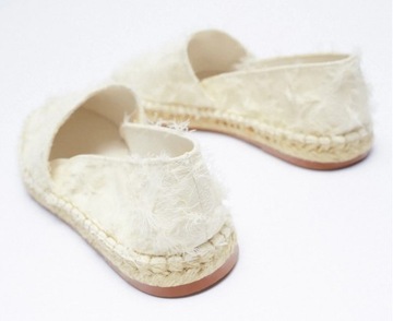 ZARA BEŻOWE ESPADRYLE BUTY JUTY ECRU 38