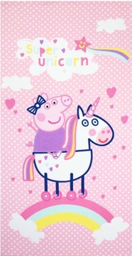 SZYBKOSCHNĄCY RÓŻOWY RĘCZNIK PEPPA RĘCZNIK ŚWINKA PEPPA JEDNOROŻEC UNICORN