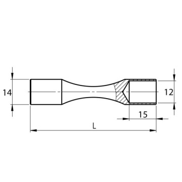 СОЕДИНИТЕЛЬ ТРУБНЫЙ СТЕРЖНЯ, диаметр 12, ДЛЯ ИЗГИБА, СЛОМАННЫЙ INOX
