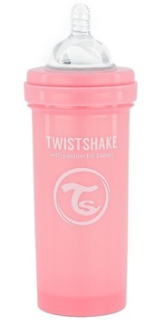 TwistShake Антиколиковая бутылочка 260мл розовый 2мес+