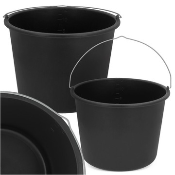 WIADRO BUDOWLANE 12L Plastikowe GOSPODARCZE Zapraw WIADERKO MIARKA UCHWYT