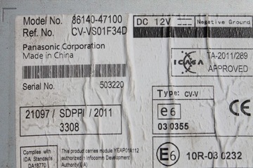 RADIO JBL 57038 EKRAN PANEL TOYOTA PRIUS III 09-15