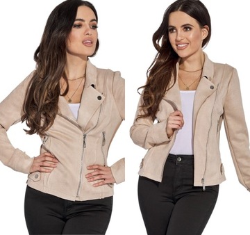 KURTKA ZAMSZOWA EKO ZAMSZ RAMONESKA pudrowa r.M