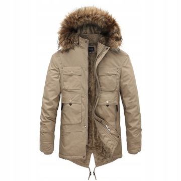 Męska Kurtka zimowa Parka Gruba R.L-4XL