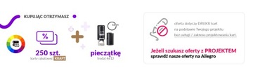 250szt. Karty rabatowe KRAFT + karta stałego klienta + PIECZĄTKA