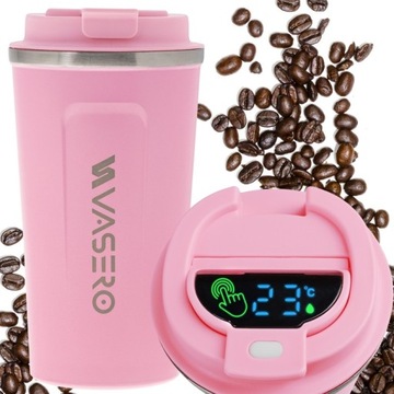 KUBEK TERMICZNY 510ml TERMOS na herbatę kawę WYŚWIETLACZ LCD TEMPERATURA