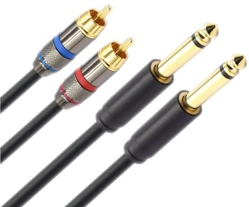 KABEL MIKROFONOWY 2X JACK 6,3 2X RCA MOZOS MCABLE-2JT2R