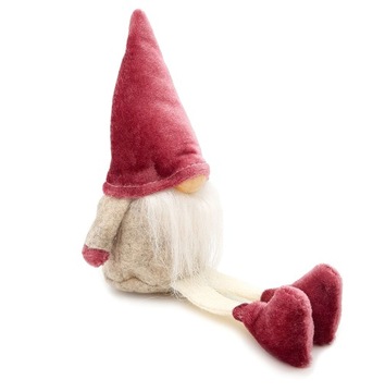 SKRZAT ŚWIĄTECZNY KRASNAL GNOM SIEDZĄCY CHŁOPIEC