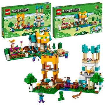 LEGO MINECRAFT 21249 KREATYWNY WARSZTAT 4.0 2W1 2 ŚWIATY STEVE ALEX ZOMBIE