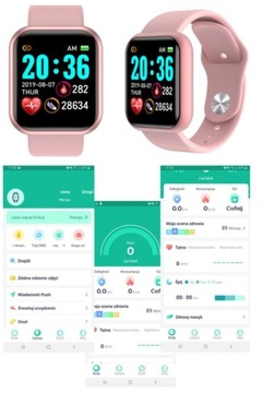 SMARTWATCH ZEGAREK DAMSKI RÓŻOWY OPASKA SMARTBAND