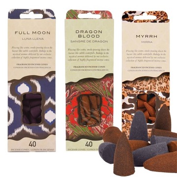 DŁUGOPALĄCE NATURANE KADZIDEŁKA STOŻKOWE KADZIDŁA MIX 120szt JAKOŚĆ PREMIUM