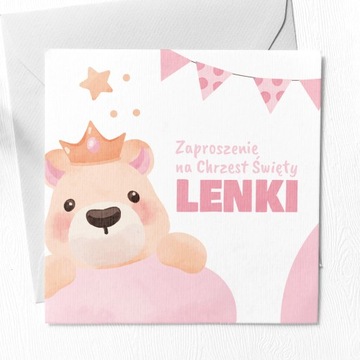 Zaproszenia SKŁADANE NA CHRZEST - IMIĘ - KREATOR + KOPERTA GRATIS
