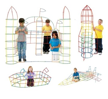 СТРОИТЕЛЬНЫЕ БЛОКИ, СОЛОМОЧКИ, ТРУБКИ, ПАЛКИ, КОРОБКА Набор блоков 400 шт.