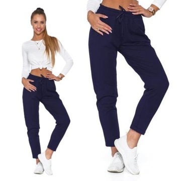 SPODNIE DRESOWE DAMSKIE SPORTOWE Z KIESZENIAMI KLASYCZNE DRESY MORAJ 4XL
