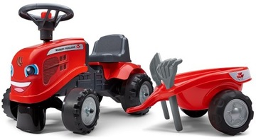 Трактор FALK Massey Ferguson Red Baby с прицепом + аксессуары. От 1 года