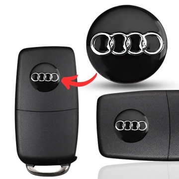 Emblemat AUDI Znaczek Naklejka na kluczyk pilot kartę samochodu 14mm