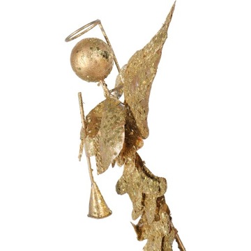 АНГЕЛ С ТРУБОЙ 26 СМ ПОЗОЛОЧЕННЫЕ РОЖДЕСТВЕНСКИЕ УКРАШЕНИЯ ИЗ МЕТАЛЛА