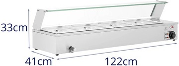 Мармит-бар-буфет с крышкой 4 x GN 1/2 2000 Вт