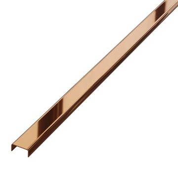 Listwa C ozdobna stalowa kolor miedziany polerowany 10 mm 244 cm