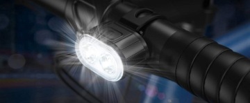 НАБОР МОЩНЫХ ВЕЛОСИПЕДНЫХ ЛАМП ПЕРЕДНЯЯ ЗАДНЯЯ СВЕТОДИОДНАЯ ВОДОНЕПРОНИЦАЕМАЯ USB-БАТАРЕЯ