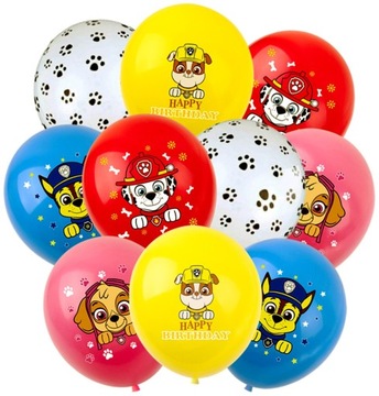 ZESTAW BALONÓW BALON PSI PATROL URODZINY 10 SZT