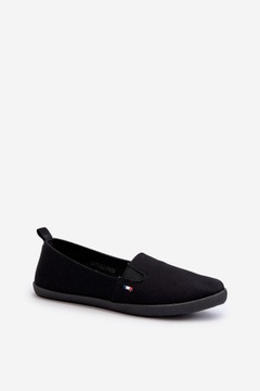 TENISÓWKI TRAMPKI SLIP-ON KLASYCZNE WYGODNE WSUWANE CZARNE 38