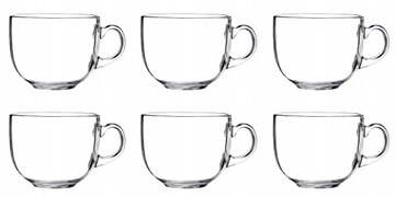 FILIŻANKA KUBEK SZKLANY 6 x 450 ml JUMBO szklanka