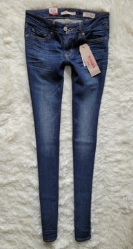 granatowe LEVI'S 711 Skinny W24 L32 24x32 _ SALE WYPRZEDAŻ