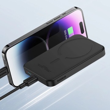 Индукционный блок питания Baseus с кабелем USB-C для MagSafe Qi QC PD 5000 мАч, 20 Вт