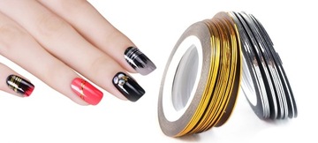 Серебряная лента для украшения ногтей