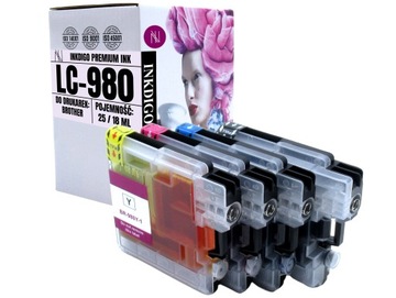 4x TUSZ LC980 do DRUKARKI BROTHER DCP-145C DCP 195C 165C 375CW ATRAMENT