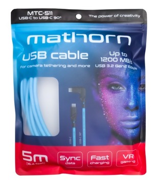 Кабель Mathorn MTC-511 USB CC угловой, 5 м, 10 Гбит/с, 60 Вт