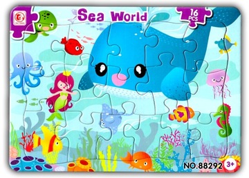 PUZZLE Edukacyjne Świat morski Układanka 3+
