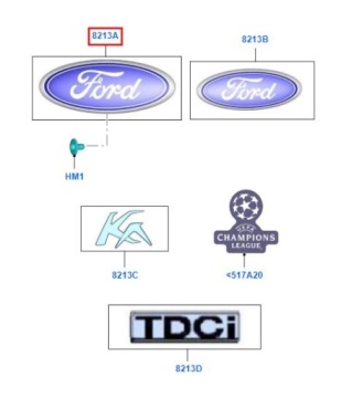 ЭМБЛЕМА FORD FOCUS Mk3/C-MAX/KA Mk2/FIESTA Mk7