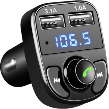 FM-ПЕРЕДАТЧИК BLUETOOTH, ЗАРЯДНОЕ УСТРОЙСТВО для MP3, SD, 2 порта USB