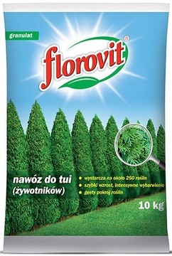 Nawóz do TUI ŻYWOTNIKÓW tuje iglaki FLOROVIT granulowany worek 10kg