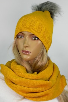 KOMPLET CZAPKA + KOMIN pompon # # 17