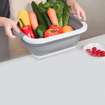 БОЛЬШАЯ СКЛАДНАЯ ЧАША ДЛЯ РАЗДЕЛОЧНОЙ ДОСКИ СИЛИКОНОВАЯ