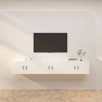Wiszące szafki telewizyjne, 3 szt., białe, 80x34,5