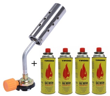 PALNIK DO PAPY GAZOWY LUTLAMPA SREBRNY + 4 x gaz