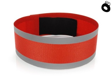 СВЕТООТРАЖАЮЩАЯ ЛЕНТА С ЛАСТИКОМ, КРАСНАЯ, СИЛЬНОЕ ОТРАЖЕНИЕ