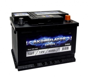 Akumulator Hart 12V 60Ah 540A P+ 524433