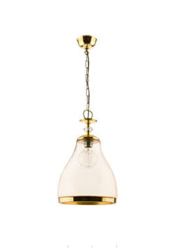 Lampa żyrandol mosiądz klosz szklany ISLA 1570J