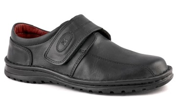 Мужская обувь кожаные польские мокасины липучка 42